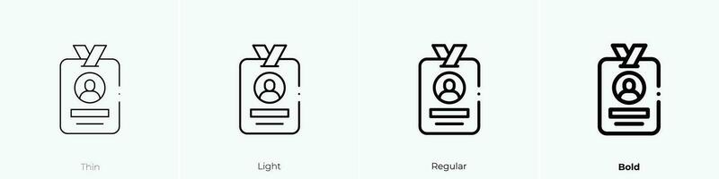 vip card icon. Thin, Light, Regular And Bold style design isolated on white background vector
