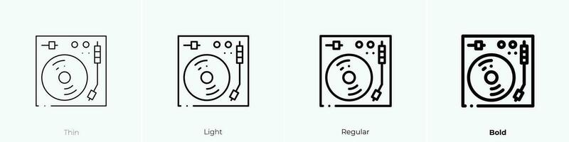 vinyl icon. Thin, Light, Regular And Bold style design isolated on white background vector