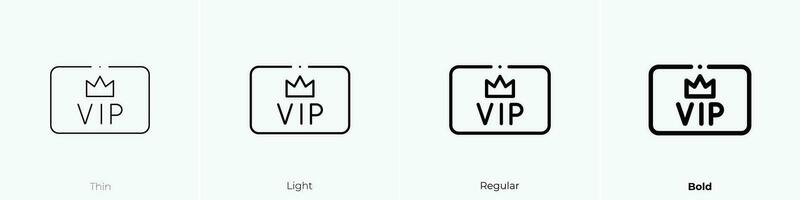 vip card icon. Thin, Light, Regular And Bold style design isolated on white background vector
