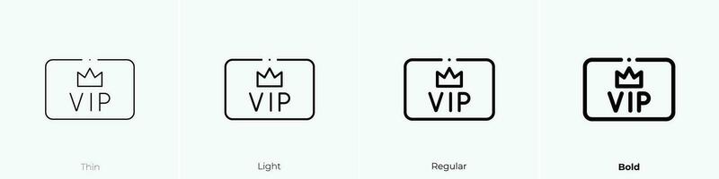 vip card icon. Thin, Light, Regular And Bold style design isolated on white background vector