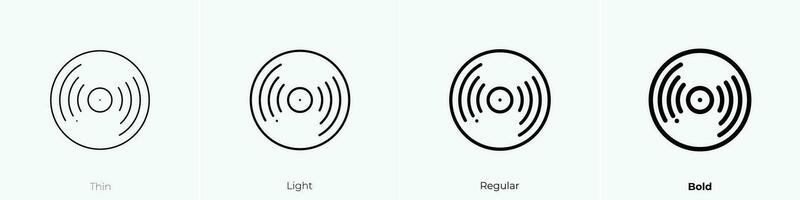 vinilo icono. delgado, luz, regular y negrita estilo diseño aislado en blanco antecedentes vector