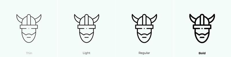 viking icon. Thin, Light, Regular And Bold style design isolated on white background vector