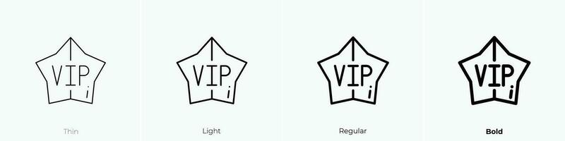 VIP icono. delgado, luz, regular y negrita estilo diseño aislado en blanco antecedentes vector