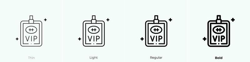 vip card icon. Thin, Light, Regular And Bold style design isolated on white background vector