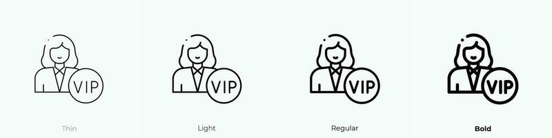 vip icon. Thin, Light, Regular And Bold style design isolated on white background vector