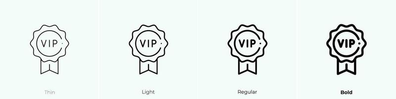 vip icon. Thin, Light, Regular And Bold style design isolated on white background vector