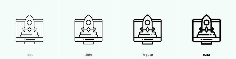 virtual reality icon. Thin, Light, Regular And Bold style design isolated on white background vector