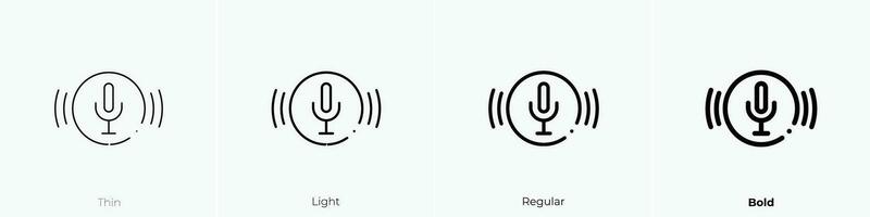 voice control icon. Thin, Light, Regular And Bold style design isolated on white background vector