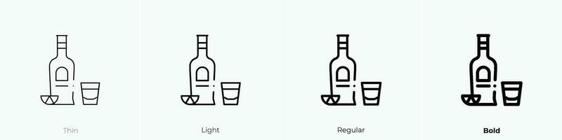 vodka icon. Thin, Light, Regular And Bold style design isolated on white background vector