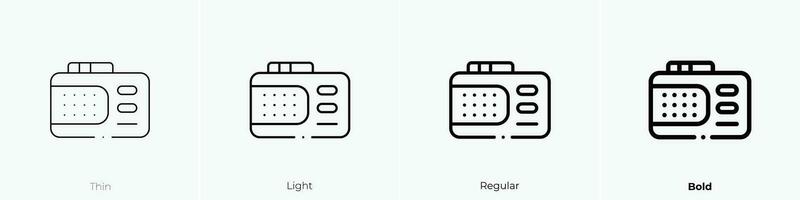 voice recorder icon. Thin, Light, Regular And Bold style design isolated on white background vector