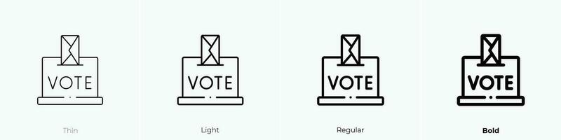 vote icon. Thin, Light, Regular And Bold style design isolated on white background vector