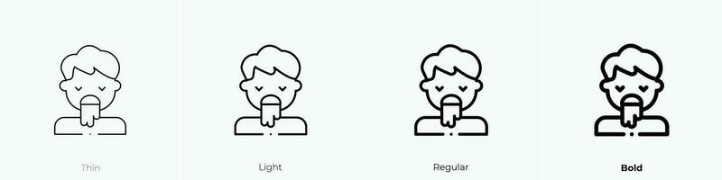 vomit icon. Thin, Light, Regular And Bold style design isolated on white background vector