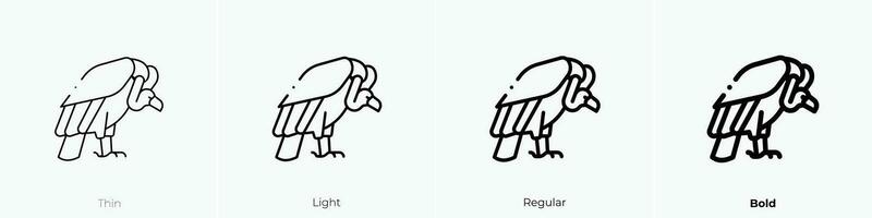 vulture icon. Thin, Light, Regular And Bold style design isolated on white background vector