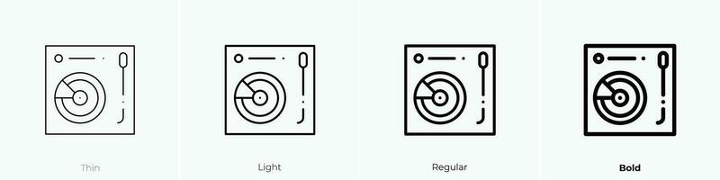 vinilo icono. delgado, luz, regular y negrita estilo diseño aislado en blanco antecedentes vector