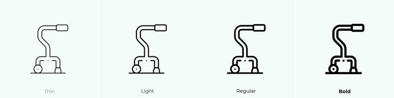 caminante icono. delgado, luz, regular y negrita estilo diseño aislado en blanco antecedentes vector