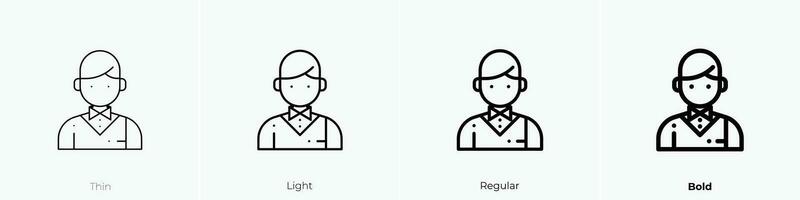 waiter icon. Thin, Light, Regular And Bold style design isolated on white background vector