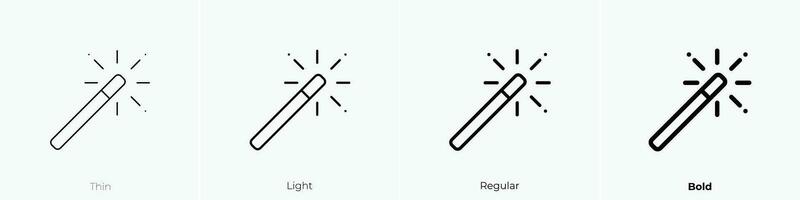 wand icon. Thin, Light, Regular And Bold style design isolated on white background vector