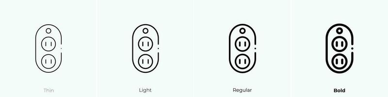wall socket icon. Thin, Light, Regular And Bold style design isolated on white background vector