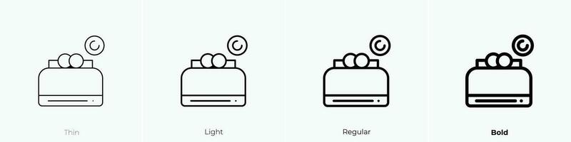 wallet icon. Thin, Light, Regular And Bold style design isolated on white background vector