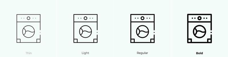 washer icon. Thin, Light, Regular And Bold style design isolated on white background vector