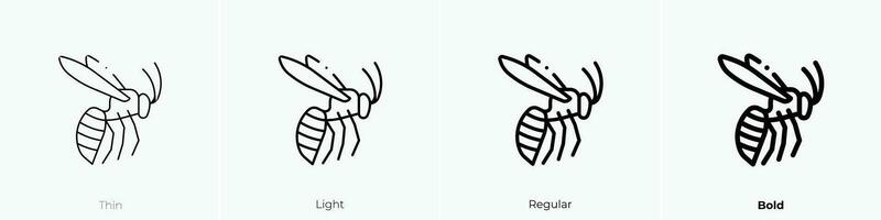 wasp icon. Thin, Light, Regular And Bold style design isolated on white background vector