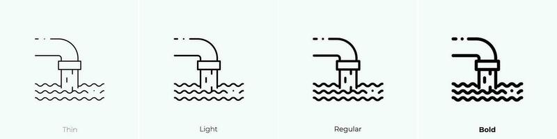 residuos icono. delgado, luz, regular y negrita estilo diseño aislado en blanco antecedentes vector