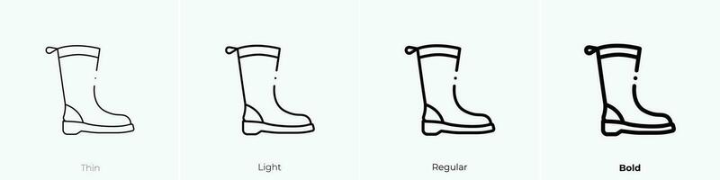 water boots icon. Thin, Light, Regular And Bold style design isolated on white background vector