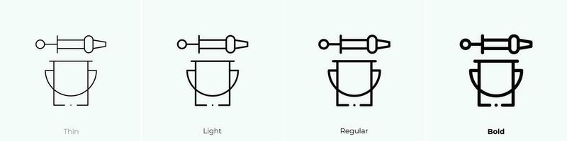 agua pistola icono. delgado, luz, regular y negrita estilo diseño aislado en blanco antecedentes vector