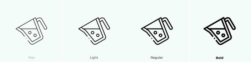 agua tarro icono. delgado, luz, regular y negrita estilo diseño aislado en blanco antecedentes vector