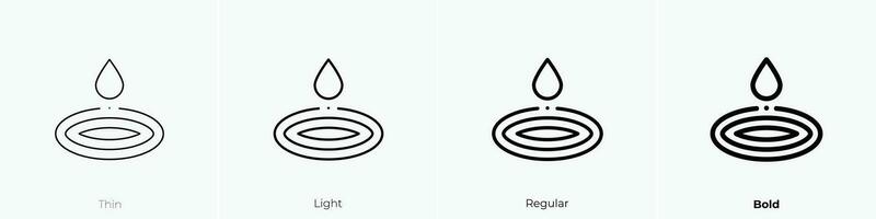 water drop icon. Thin, Light, Regular And Bold style design isolated on white background vector