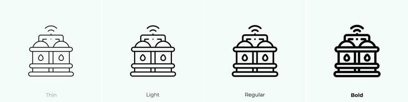 water tank icon. Thin, Light, Regular And Bold style design isolated on white background vector