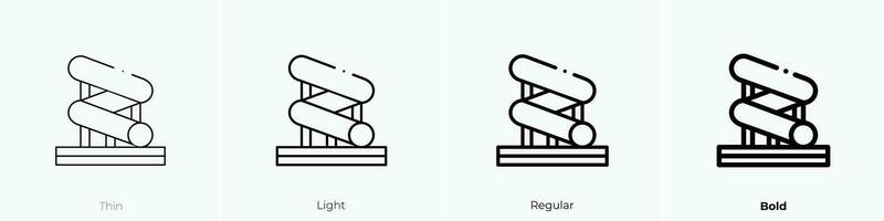 agua diapositiva icono. delgado, luz, regular y negrita estilo diseño aislado en blanco antecedentes vector