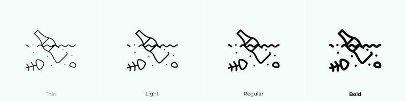 water pollution icon. Thin, Light, Regular And Bold style design isolated on white background vector