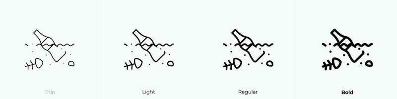 water pollution icon. Thin, Light, Regular And Bold style design isolated on white background vector