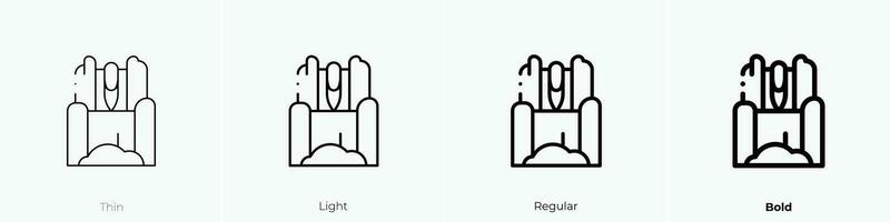 waterfall icon. Thin, Light, Regular And Bold style design isolated on white background vector