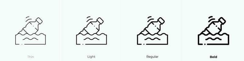 agua contaminación icono. delgado, luz, regular y negrita estilo diseño aislado en blanco antecedentes vector