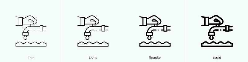 agua ahorro icono. delgado, luz, regular y negrita estilo diseño aislado en blanco antecedentes vector