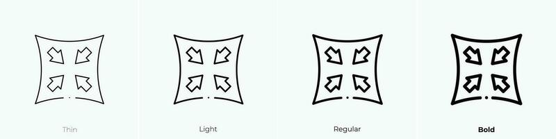 way icon. Thin, Light, Regular And Bold style design isolated on white background vector
