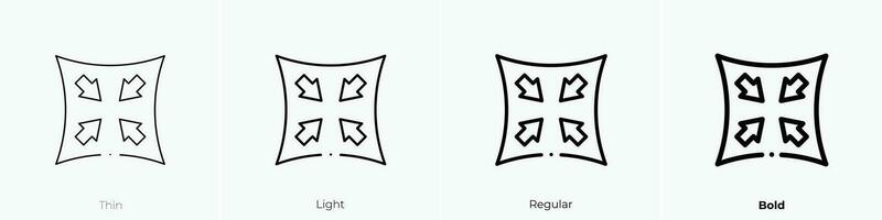 way icon. Thin, Light, Regular And Bold style design isolated on white background vector