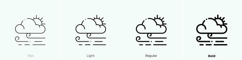 weather icon. Thin, Light, Regular And Bold style design isolated on white background vector