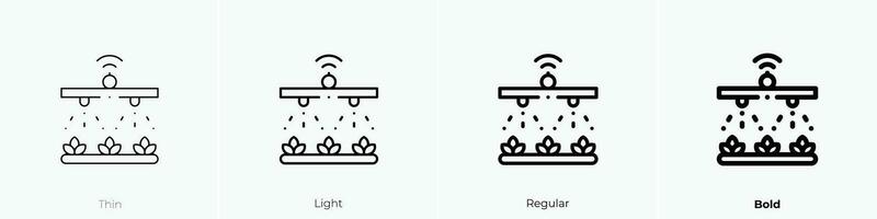 watering icon. Thin, Light, Regular And Bold style design isolated on white background vector