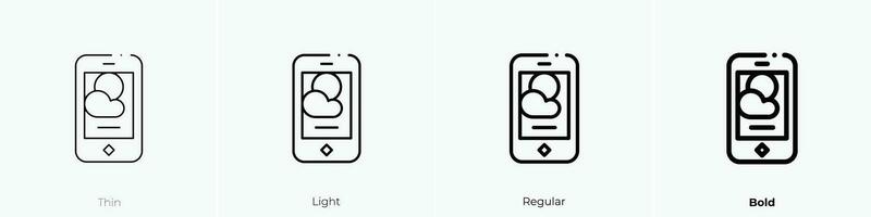 clima pronóstico icono. delgado, luz, regular y negrita estilo diseño aislado en blanco antecedentes vector