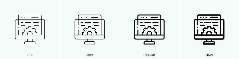 web maintenance icon. Thin, Light, Regular And Bold style design isolated on white background vector