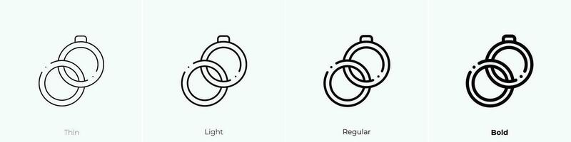 wedding rings icon. Thin, Light, Regular And Bold style design isolated on white background vector