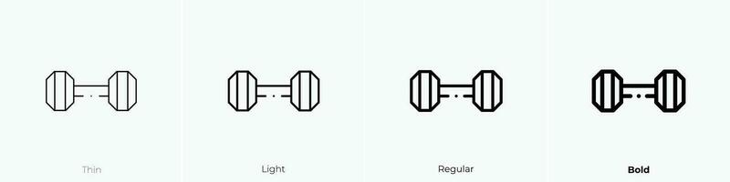 levantamiento de pesas icono. delgado, luz, regular y negrita estilo diseño aislado en blanco antecedentes vector