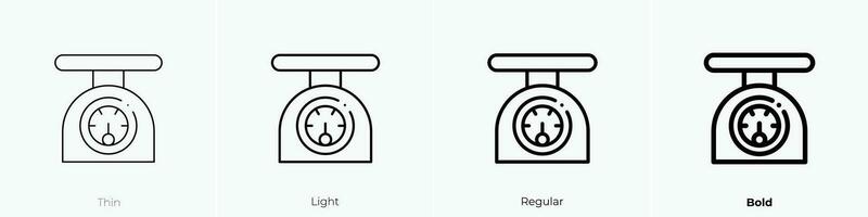 weight icon. Thin, Light, Regular And Bold style design isolated on white background vector