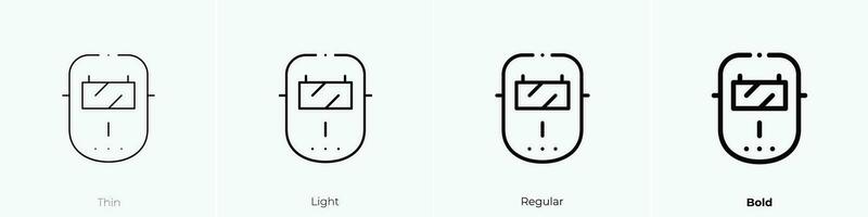 welder icon. Thin, Light, Regular And Bold style design isolated on white background vector