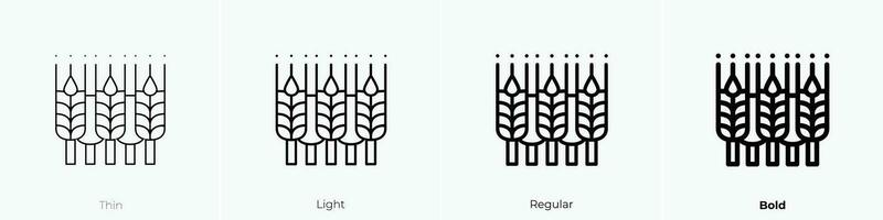 wheat icon. Thin, Light, Regular And Bold style design isolated on white background vector