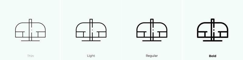 giro icono. delgado, luz, regular y negrita estilo diseño aislado en blanco antecedentes vector