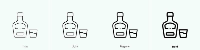 whisky icon. Thin, Light, Regular And Bold style design isolated on white background vector